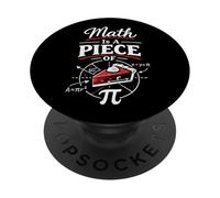 Math Teacher Nerd Student Pi Day Pun Math Is A Piece Of Pi PopSockets Adhesive PopGrip
