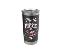 Math Teacher Nerd Student Pi Day Pun Math is A Piece of Pi Stainless Steel Insulated Tumbler