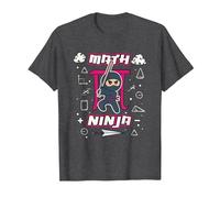 Math Teacher Ninja Nerds Freshman Kids Warrior T-Shirt, Men, Dark Heather Grey, 4X-Large