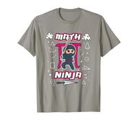 Math Teacher Ninja Nerds Freshman Kids Warrior T-Shirt, Men, Slate Grey, 3X-Large