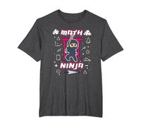 Math Teacher Ninja Nerds Freshman Kids Warrior T-Shirt, Men's Big and Tall, Dark Heather Grey, 4X Tall