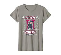 Math Teacher Ninja Nerds Freshman Kids Warrior T-Shirt, Women, Slate Grey, 3X-Large