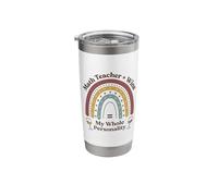 Math Teacher Plus Wine Equals My Whole Personality Boho Stainless Steel Insulated Tumbler