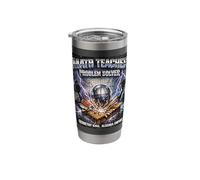 Math Teacher Problem Solver Geometry Algebra Retro Bootleg Stainless Steel Insulated Tumbler