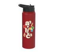 Math Teacher Pythagorean Theorem A2 B2 C2 STEM Science Stainless Steel Insulated Water Bottle