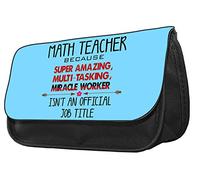 Math Teacher Super Amazing Miracle Worker Job Title Teachers Birthday/Christmas Present Gift idea Pencil Case. Make up case.