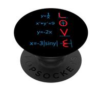 Math Teacher Valentines Day Math Graphs Spell LOVE PopSockets Adhesive PopGrip