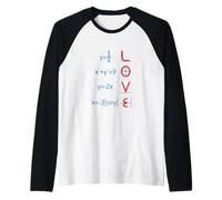 Math Teacher Valentines Day Math Graphs Spell Love Raglan Baseball Tee