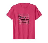 Math Teachers Count: Educators Appreciation Gift T-Shirt, Men, Red Heather, S