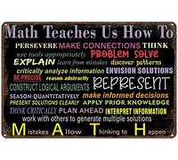 Math Teaches Us How To Persevere Make Connections Think Vintage Metal Tin Signs For Street Garage Family Cafe Bar Farm Wall Bathroom Decor Crafts Metal Tin Sign Gift For Women Men