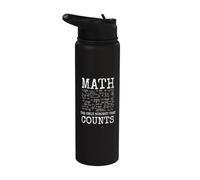 Math The Only Subject that Counts Funny Teacher Stainless Steel Insulated Water Bottle