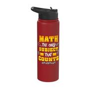Math The only Subject That Counts Mathematician Math Stainless Steel Insulated Water Bottle