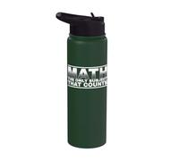 Math The Only Subject that Counts Teacher Humor Stainless Steel Insulated Water Bottle