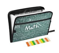 Math Theory Expanding File Folder 13 Pockets A4 Paper Document Organizer Folder with Zipper Closure for Office School Teacher Student Nurse Gifts