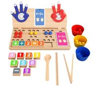 Math Toys - Clip Bead Matching | Wooden Color Sorting Game