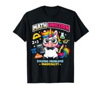 Math Unicorn Solving Problems Magically Cute Math Nerd Art T-Shirt