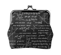 Math Vector Seamless, PU Leather Coin Purse, Small Wallets, Change Pouch with Kiss Lock Clasp Buckle, Change Purse
