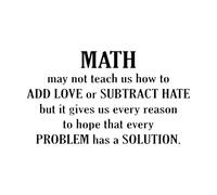 Math Wall Decals Quotes Teen Study Room Home Decor Mathematics Classroom Vinyl Self-Adhesive for Windows-S-33x57cm-Black