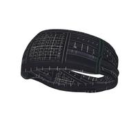 Math Word Symbols Pattern Sports Sweatband Headscarf Head Bands for Women Men Suitable for Running Yoga Fitness Football