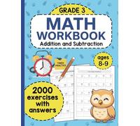 Math Workbook for Grade 3 - Addition & Subtraction: 2000 Math Exercises with Answers | Practice Math Workbook for Third Grade | Math Worksheets for Kids Ages 8-9