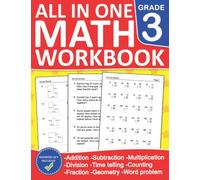Math Workbook For Grade 3 With Addition,Subtraction,Multiplication,Division exercises,Word Problems,Time & Money,Geometry,Fraction and More With ... For Ages 8-9 | Math Worksheets For 3rd Grade
