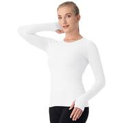 MathCat Seamless Workout Shirts for Women Long Sleeve Yoga Tops Sports Running Shirt Breathable Athletic Top Slim Fit, Y White, Medium