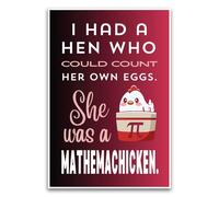 Mathemachicken Funny Math Poster - Funny Classroom Meme Joke Appropriate School Humor Poster - 12 x 18 Inch Unframed Poster - Premium Poster On 100lb Gloss Paper - Printed In The USA FHJP1706