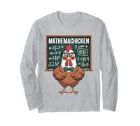Mathemachicken Funny Math Teacher Chicken Pun Men Women Kids Long Sleeve T-Shirt