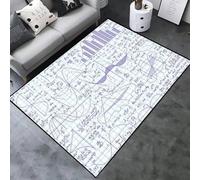 Mathematical Chemistry Formulas 3D Printing Soft Living Room Carpet 100 X 150 Cm - Low Pile Carpet Non-Slip Area Rug - Home Decoration Door Mat - Washable - Anti-Stain, Non-Shedding, Nm /3924199091755
