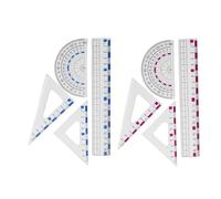 Mathematical Drawing Ruler Professional Math Geometry Tool with Set Square Protractor Straight Ruler for Student Kids Ergonomic Measuring Rulers