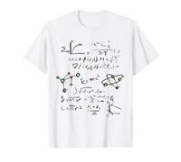Mathematical Equations and Physics Formulas Science Pattern Value Graphic T-Shirt, Men, White, S