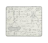Mathematical Equations Small Mouse Pad, Technical Modern Graphs Curves None Black Square Rubber Non Slip Aesthetic Desk Mousepads Accessories for Office Home Computer Laptop Square 8x10 Inch