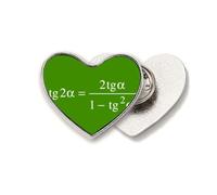 Mathematical Formula Expresses Computational Equation Heart Metal Pin Brooch Clip Love