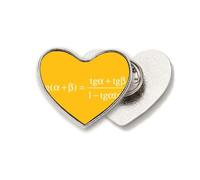 Mathematical Formula Expresses Computational Logarithm Heart Metal Pin Brooch Clip Love