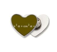Mathematical Formula Expresses Computational Square Heart Metal Pin Brooch Clip Love