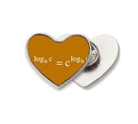 Mathematical Formula Expressing Computational Equivalence Heart Metal Pin Brooch Clip Love