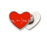 Mathematical Formula Expressing Computational Index Heart Metal Pin Brooch Clip Love