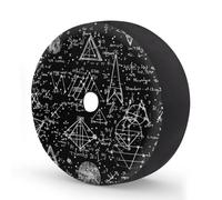 Mathematical Formula Math Black Spare Tire Cover with Backup Camera Hole Equations Waterproof Wheel Tire Cover Fit for Trailer RV SUV Truck and Many Vehicle 17 Inch
