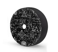 Mathematical Formula Math Black Spare Tire Cover with Backup Camera Hole Equations Waterproof Wheel Tire Cover Fit for Trailer RV SUV Truck and Many Vehicle 15 Inch