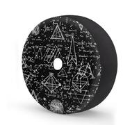 Mathematical Formula Math Black Spare Tire Cover with Backup Camera Hole Equations Waterproof Wheel Tire Cover Fit for Trailer RV SUV Truck and Many Vehicle 16 Inch