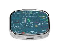 Mathematical Formula Printed,Meta Pill Box 2 Compartment Medicine Case,Portable Organizer