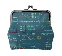 Mathematical Formula Printed, PU Leather Coin Purse, Small Wallets, Change Pouch with Kiss Lock Clasp Buckle, Change Purse
