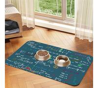 Mathematical Formula Printed,Waterproof Pet Feeding Mat,PU Leather Placemats for Cat Dog Water Bowl,Food Mats,30x45cm
