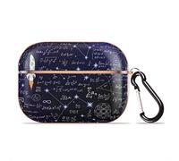 Mathematical Formula Protective Case Cover Compatible with Apple AirPods Pro Stylish Glossy Hard Shell Science Pattern Airpod Case Cover with Portable Keychain (Rose Gold)