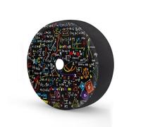 Mathematical Formula Spare Tire Cover with Backup Camera Hole Black Math Waterproof Wheel Tire Cover Fit for Trailer RV SUV Truck and Many Vehicle 14 Inch