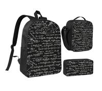 Mathematical Formula,Student Backpack,Lunch Bag,Pencil Case 3 Piece Set