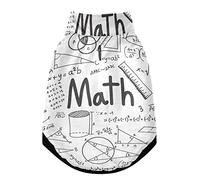 Mathematical Math Formula Equation Graffiti Handwriting Icon Pet Winter Vest Coat with Hanging Holes, Windproof Fleece Extra Warm Dog Cat Jacket Sweater Clothes Apparel for Cold Weather M