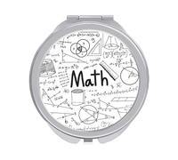 Mathematical Math Formula Equation Graffiti Icon Folding Make Up Mirror, Compact 2X/1X Magnification Mirror, Women Portable Travel Makeup Mirror 2.4 x 2.4 inch
