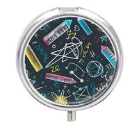 Mathematical Multicolored Formulas Pill Box 3 Compartment Small Portable Medicine Case Pill Organizer for Pocket Purse
