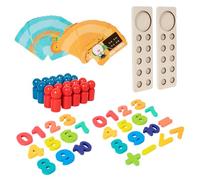 Mathematical Operations Teaching Aids, Kindergarten Math Manipulatives Set, Preschool Addition Subtraction Toy, Wooden Counting Game, Hands-On Math Learning, 8.82x2.52 Inches For Kids 5-7+ Old